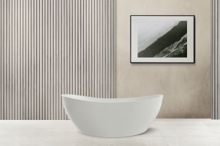 Ванна из искусственного камня ABBER Stein AS9615 180x85см белый матовый